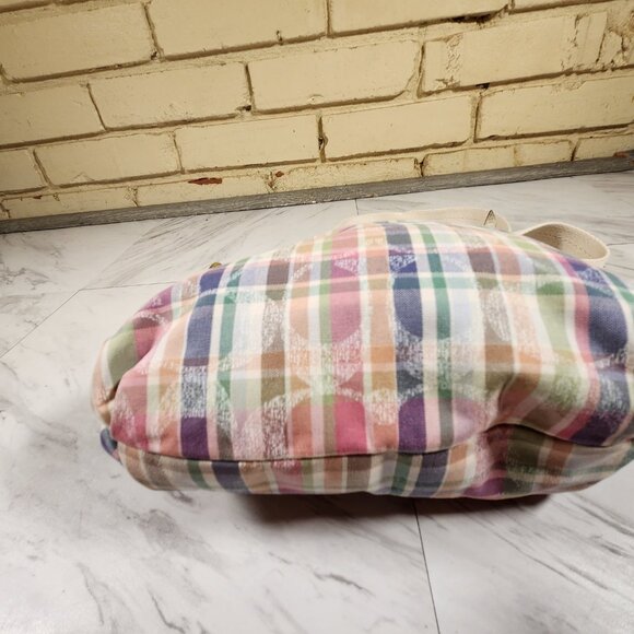 Like New Vintage Coach Poppy Daisy Madras Plaid Crossbody Bag ,Wallet Cosmetic - Picture 6 of 16